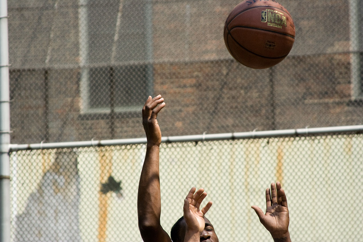 New York city plays basketball near Washington Square Park
