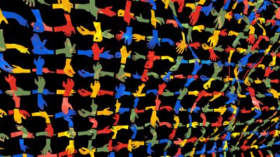 Hands Times Square – Animation and Simulation with hands drawings in a digital Times Square Landscape, created by American Contemporary Artist Mirena Rhee and dedicated to New York City